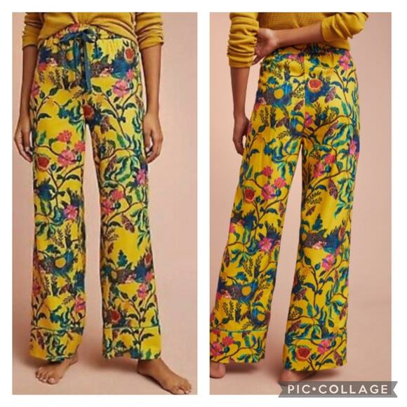 Anthropologie Other - Anthropologie Nathalie Lete Floral Hedgehog Lounge Pants Size Small